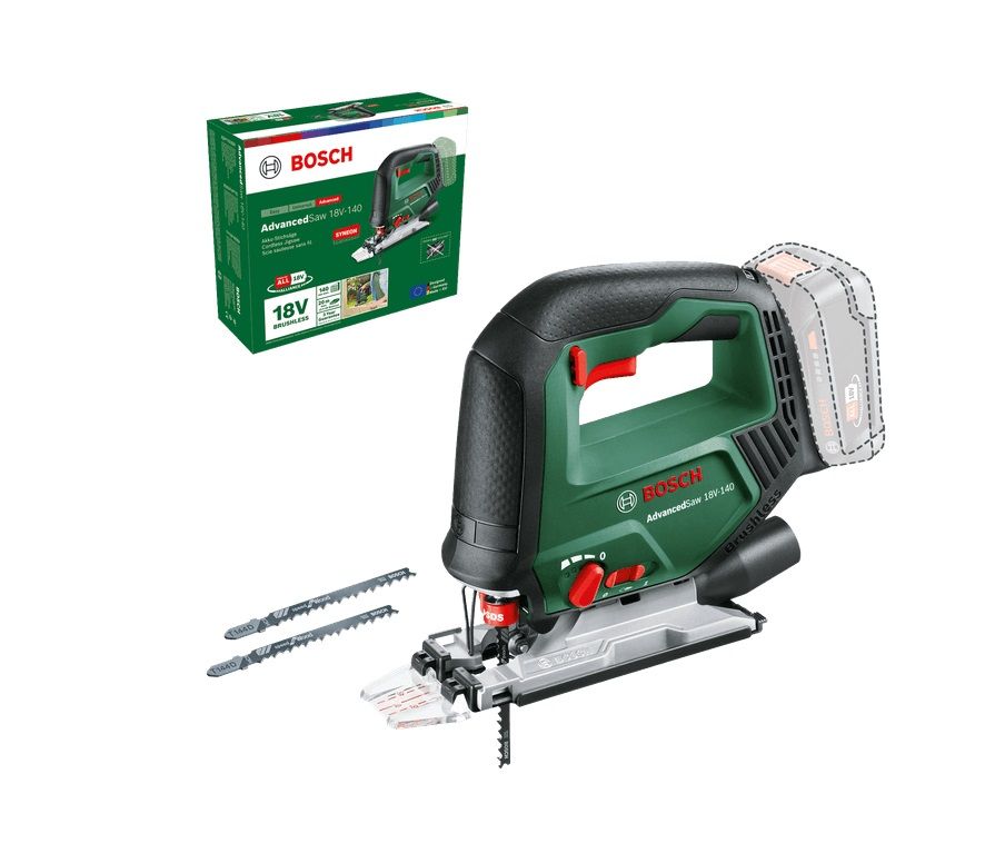 Akumuliatorinis siaurapjūklis Bosch Advanced Saw 18V-140; 18 V (be akumuliatoriaus ir pakrovėjo)