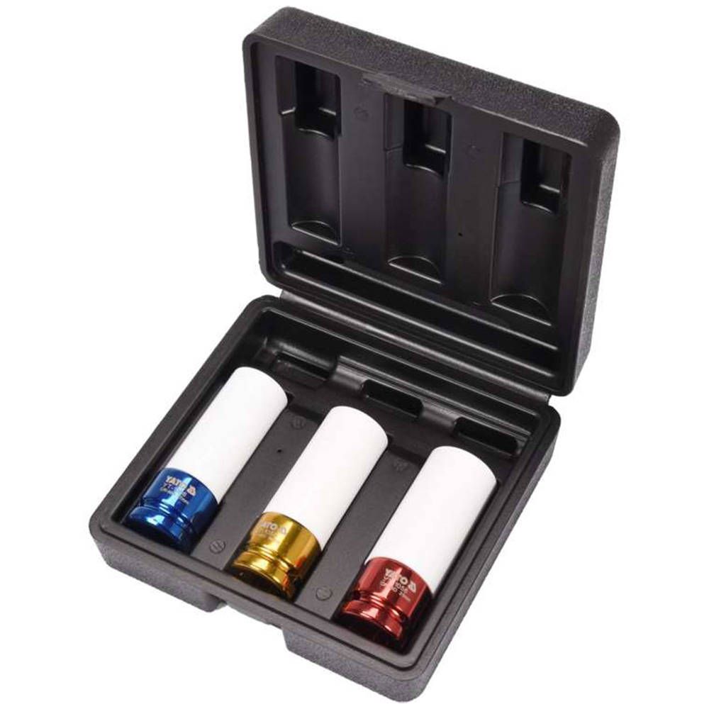 Smūginių sukimo galvučių komplektas Yato YT-1056; 1/2''; 17/19/21 mm; 3 vnt.