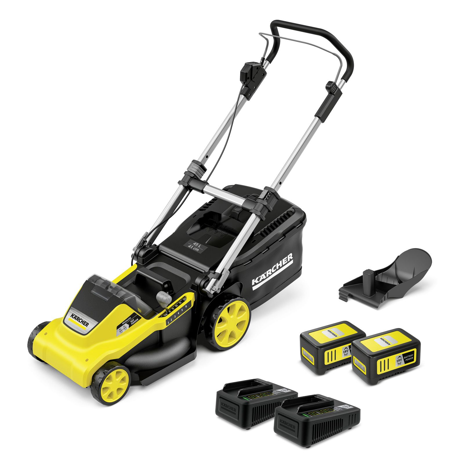 Akumuliatorinė vejapjovė Karcher LMO 5-18 Dual Battery Set; 18 V; 2x5,0 Ah akum.