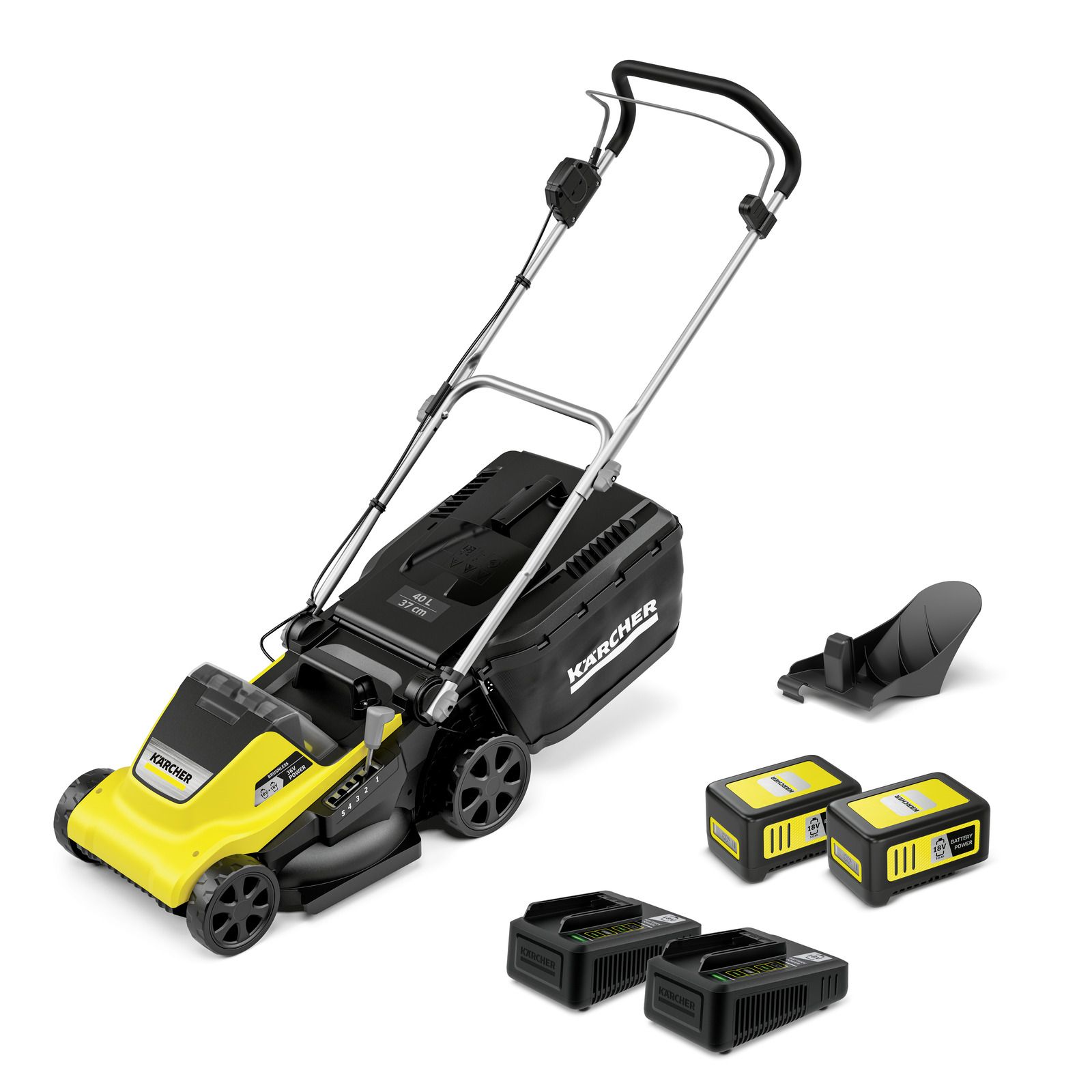 Akumuliatorinė vejapjovė Karcher LMO 4-18 Dual Battery Set; 18 V; 2x5,0 Ah akum.