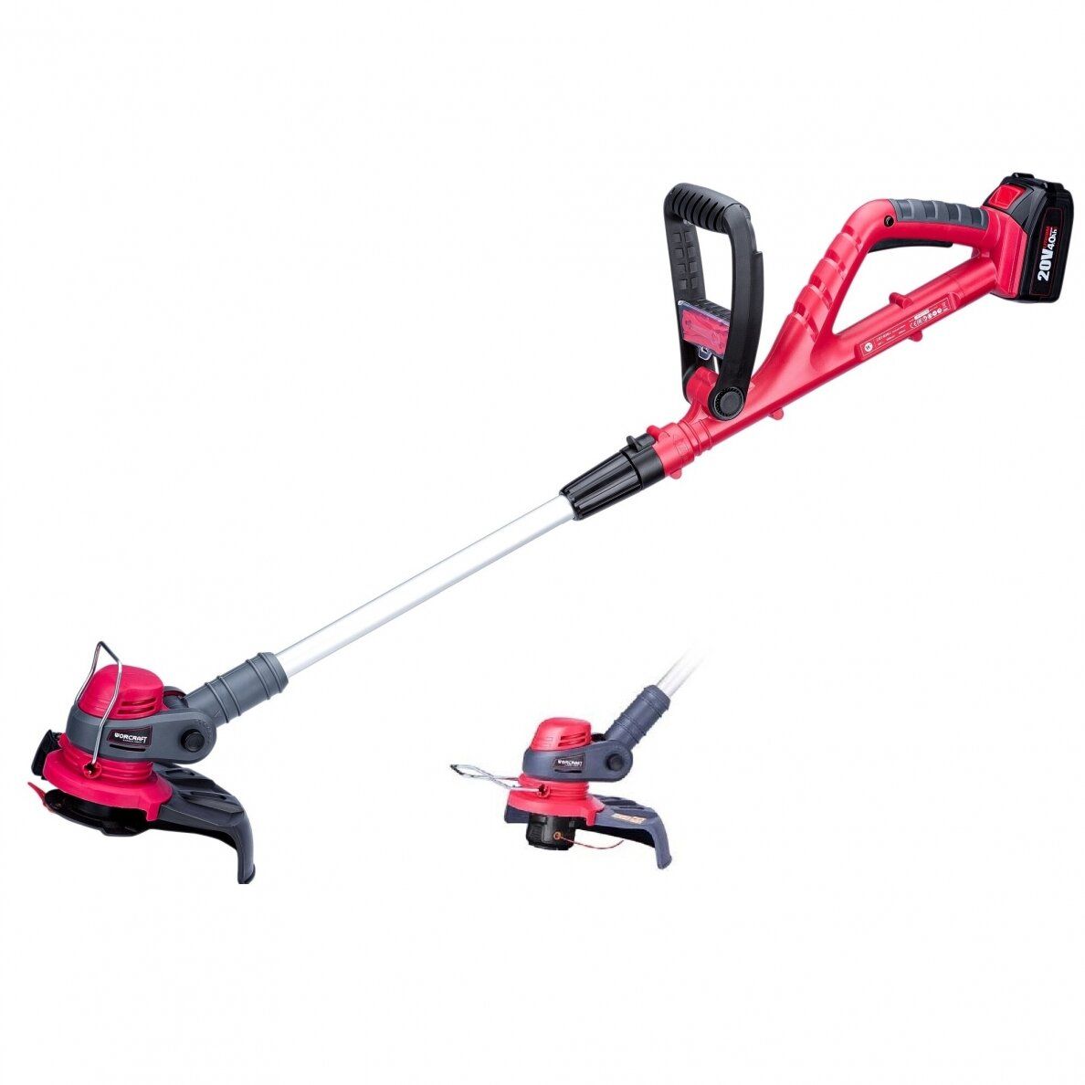 Žoliapjovė - trimeris Worcraft CGTS20LIDB; 20 V; 1x4,0 Ah akum.
