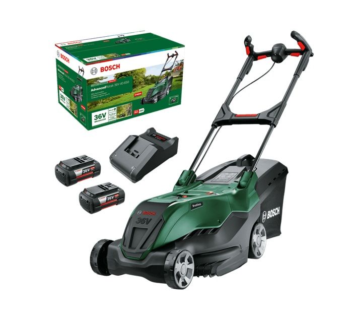 Akumuliatorinė vejapjovė Bosch AdvancedRotak 36V-40-650; 36 V; 2x4,0 Ah akum.