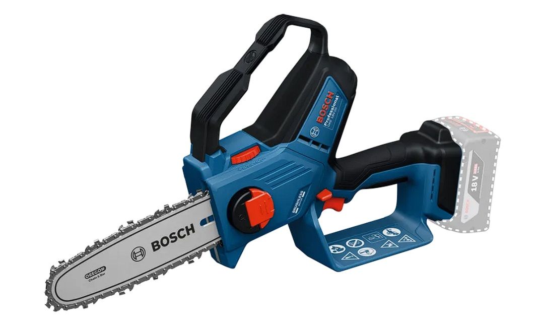Šakų genėjimo grandininis pjūklas Bosch GKE 18V-20 Professional; 18 V; 20 cm juosta (be akumuliatoriaus ir pakrovėjo)