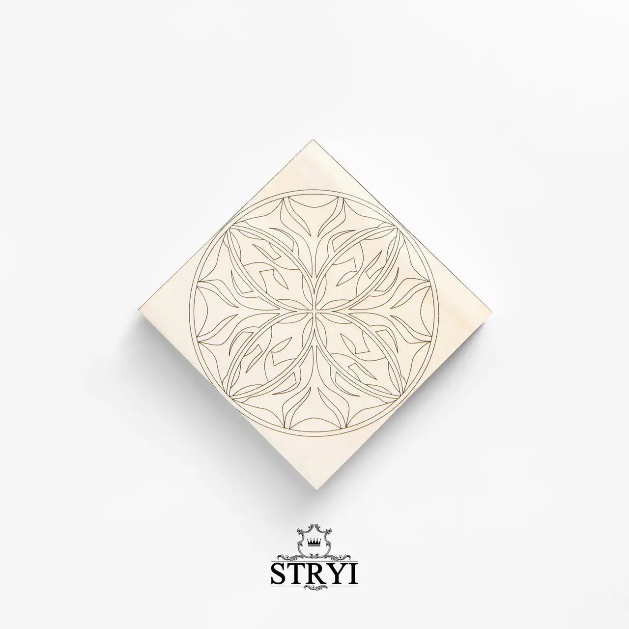 Lentelė - ruošinys STRYI; 100x100x20 mm; drožinėjimui, su piešiniu