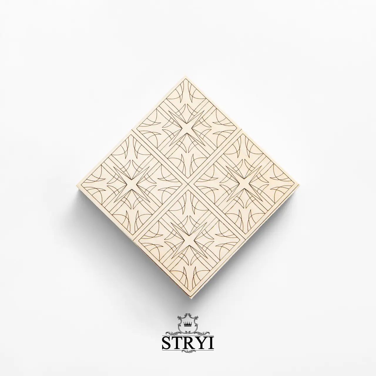 Lentelė - ruošinys STRYI; 100x100x20 mm; drožinėjimui, su piešiniu