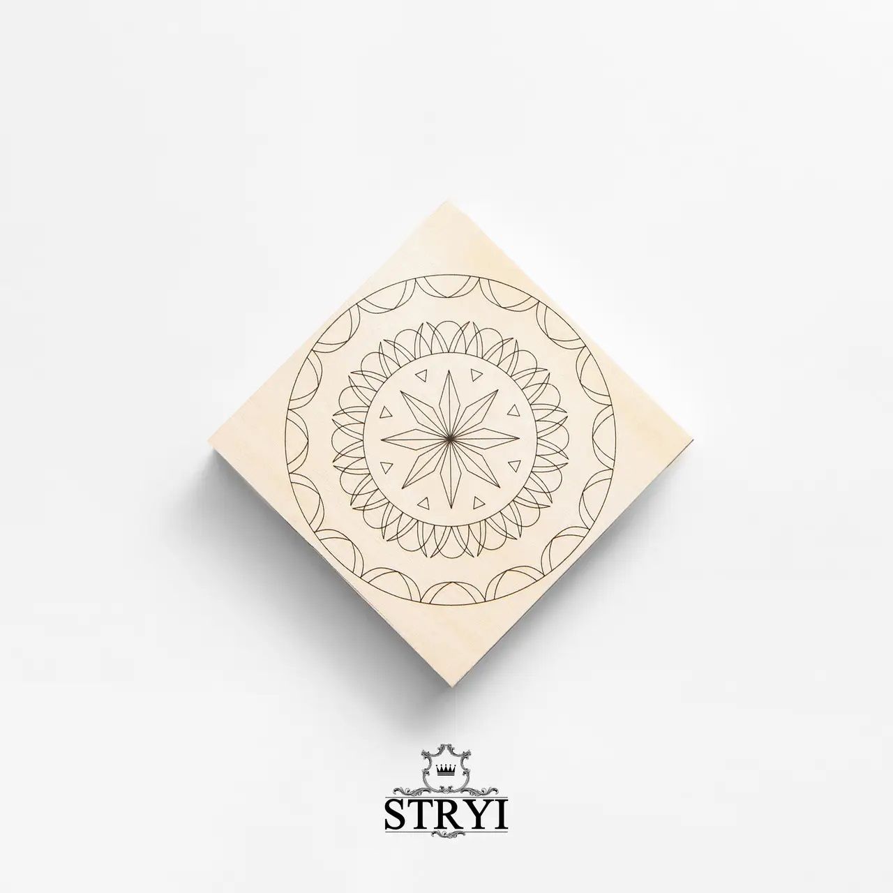 Lentelė - ruošinys STRYI; 100x100x20 mm; drožinėjimui, su piešiniu