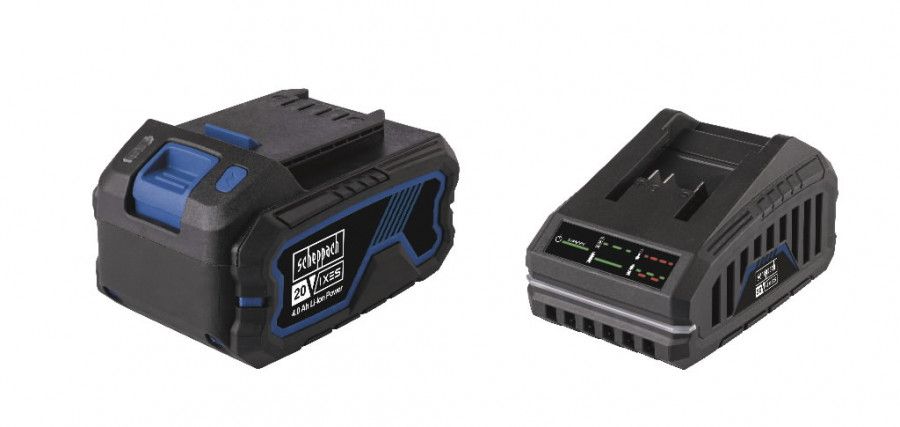 Akumuliatorius Scheppach SBSK 4.0; 20 V; 4,0 Ah; Li-ion + pakrovėjas