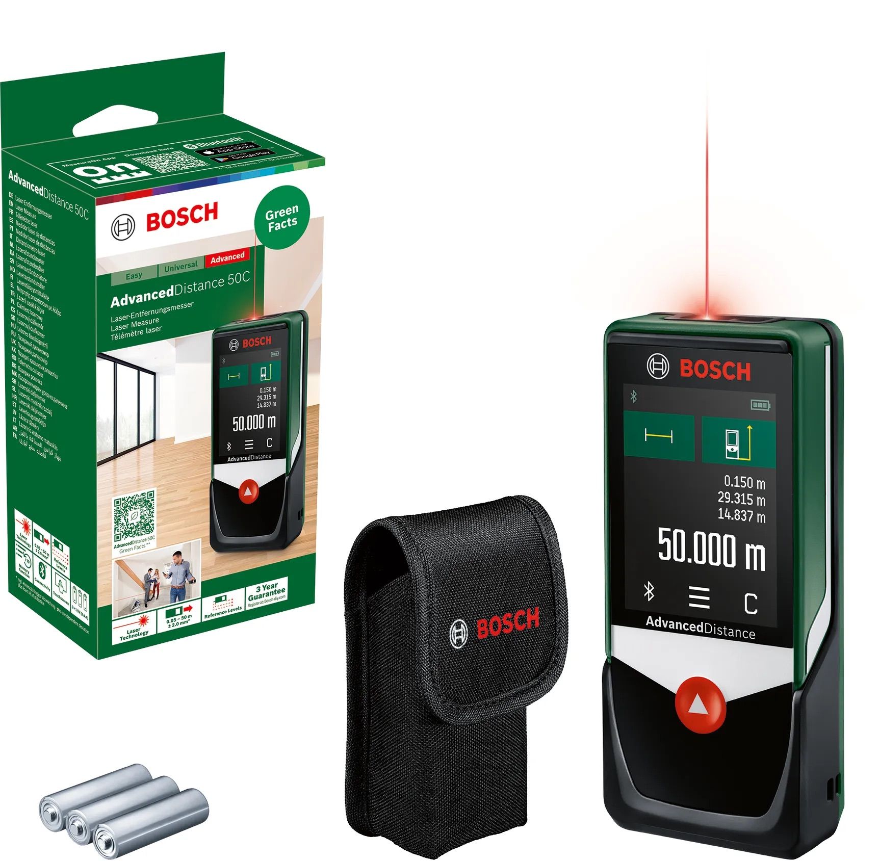 Lazerinis atstumų matuoklis Bosch Advanced Distance 50C