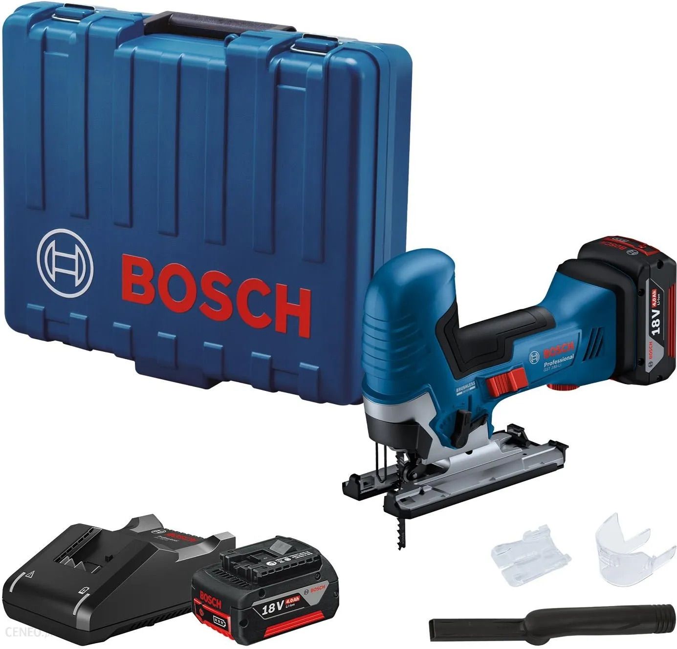Akumuliatorinis siaurapjūklis Bosch GST 185-LI; 18 V; 2x4,0 Ah akum.