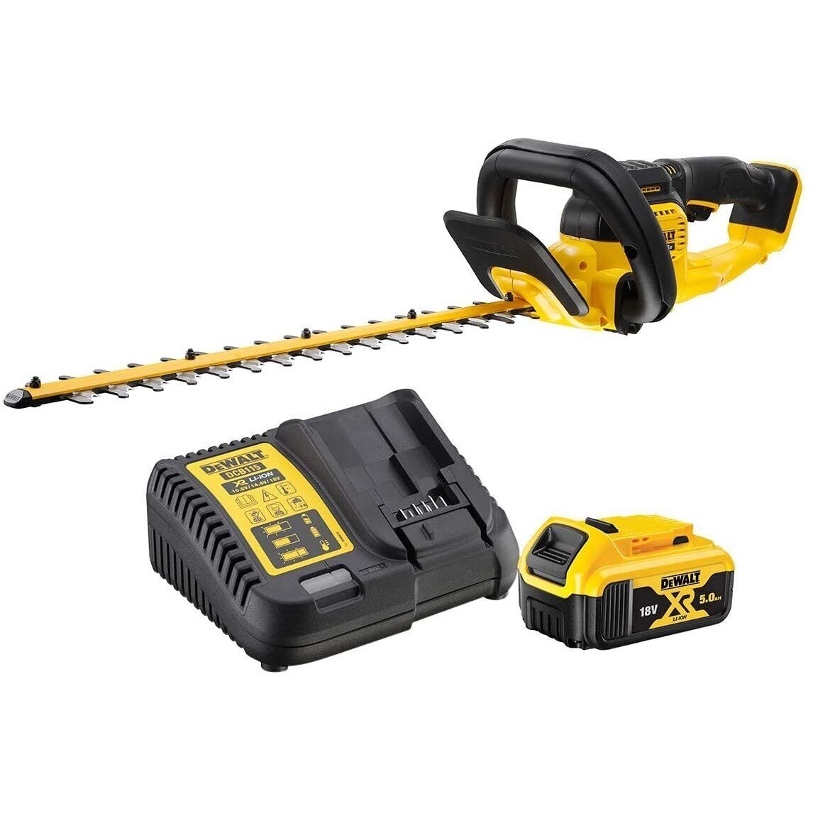 Gyvatvorių žirklės DeWalt DCMHT563P1-QW; 18 V; 55 cm; 1x5,0 Ah akum.