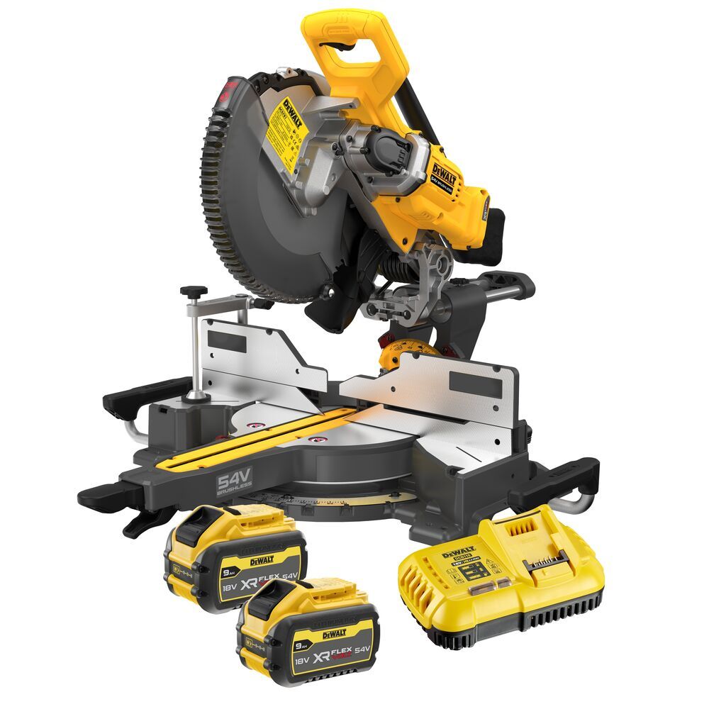 Skersinio pjovimo staklės DeWalt DCS781X2-QW; 54 V; 2x9,0 Ah akum.