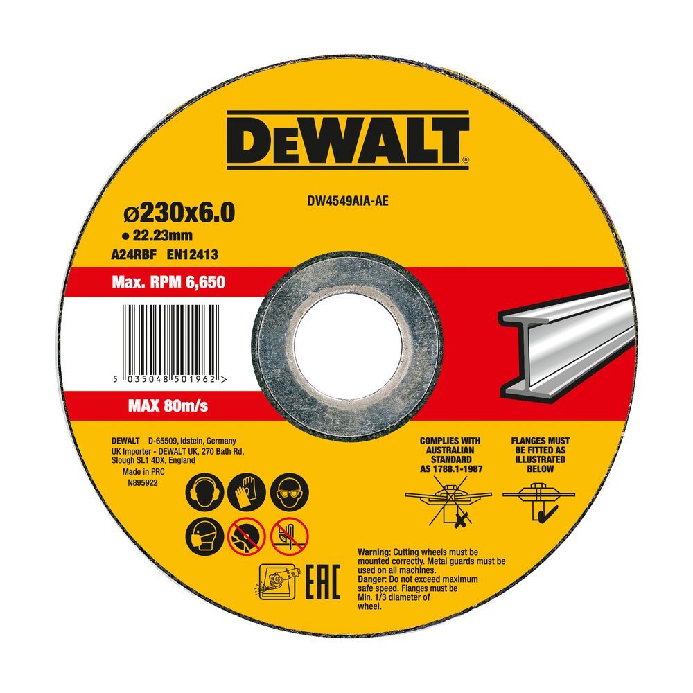 Šlifavimo diskas DeWalt DW4549AIA-AE; 230x6 mm