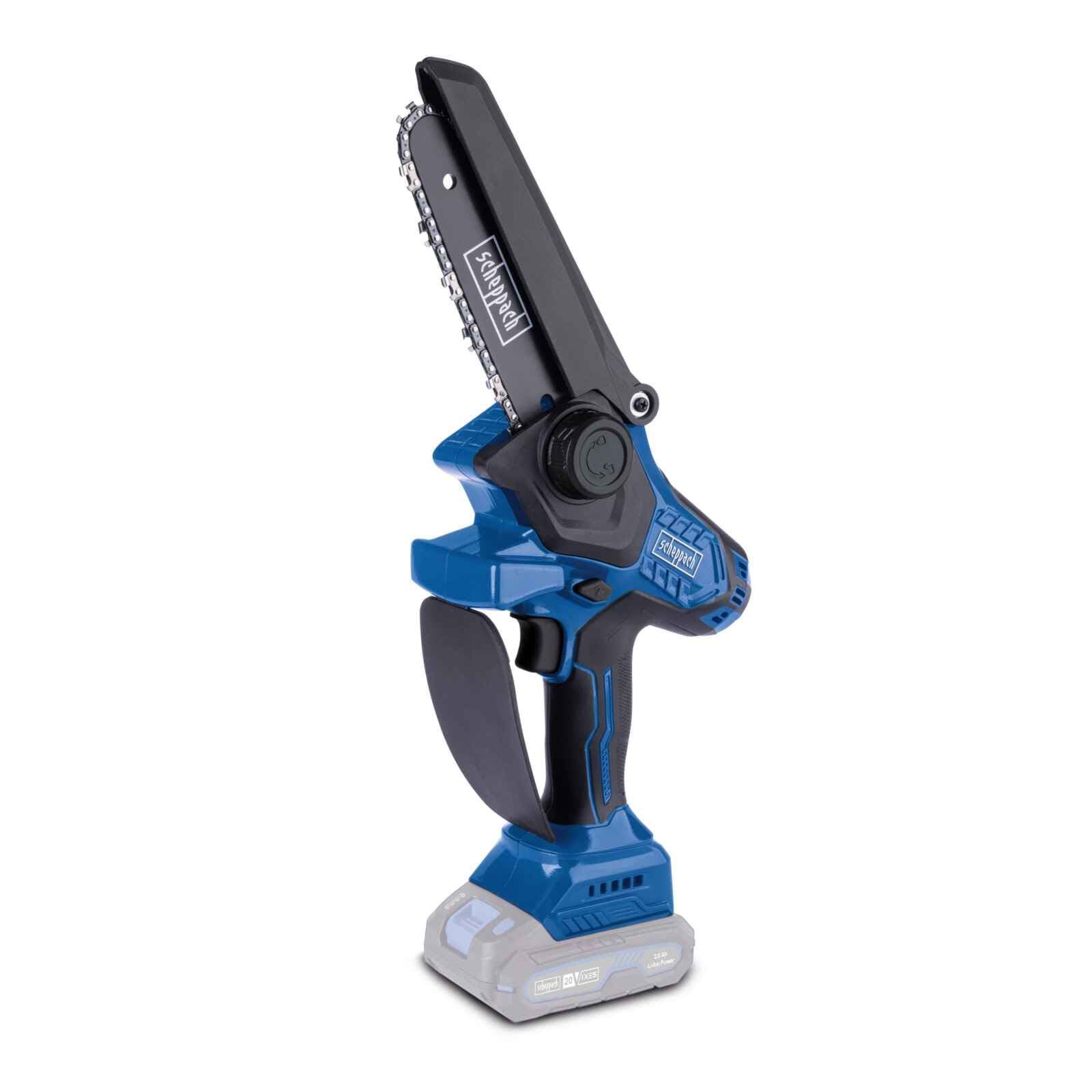 Šakų genėjimo grandininis pjūklas Scheppach BC-PS150-X; 20 V; 15 cm juosta