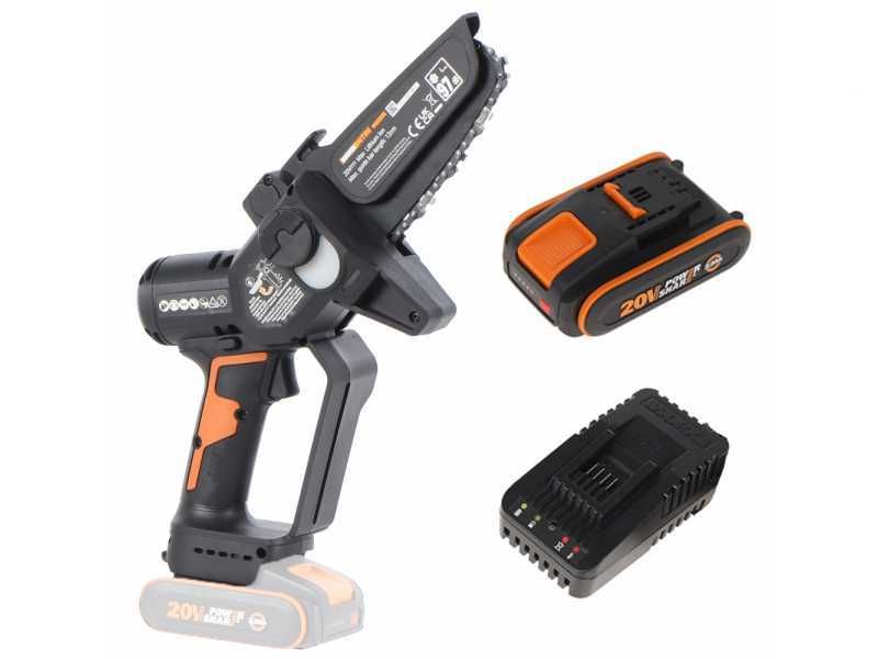 Šakų genėjimo grandininis pjūklas Worx WG325E; 20 V; 12 cm; 1x2,0 Ah akum.