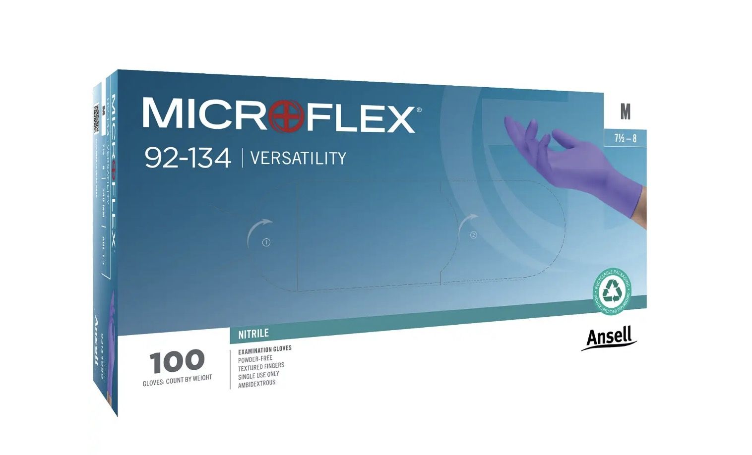 Pirštinės Ansell Microflex 92-134; L; 100 vnt.