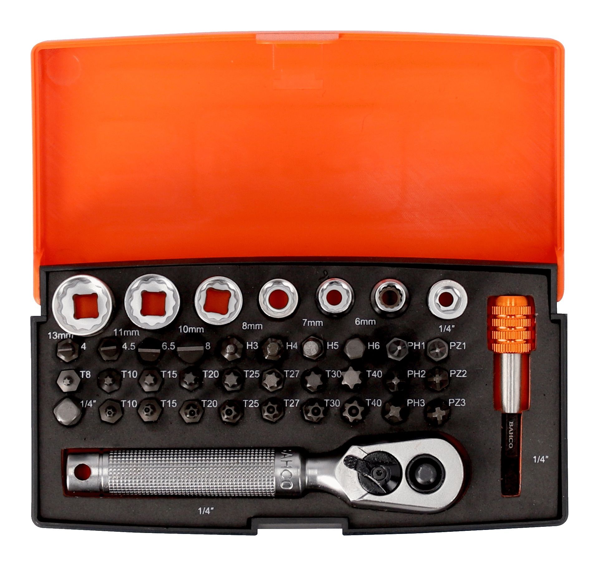 Įrankių komplektas Bahco SBS39MH; 1/4''; 39 vnt.