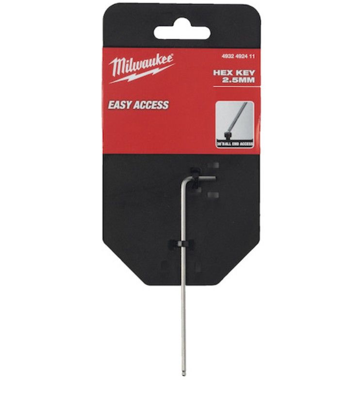 L formos raktas Milwaukee 4932492411; 2,5 mm