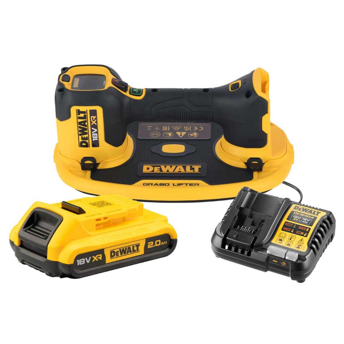 Stiklo laikiklis DeWalt DCE590D1T-QW; 120 kg; 18 V; 1x2,0 Ah akum.