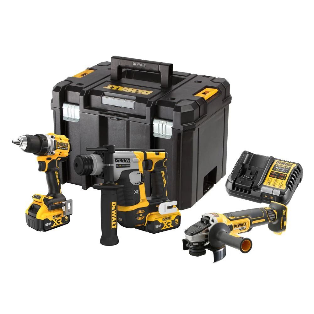 Įrankių rinkinys DeWalt DCK355P2T-QW (DCD800 + DCH172 + DCG405); 18 V; 2x5,0 Ah akum.