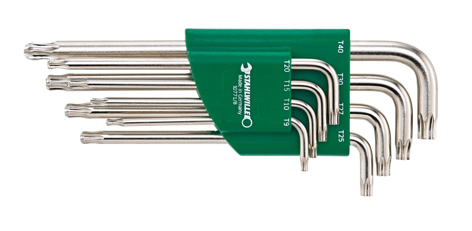 Raktų komplektas su Torx antgaliais Stahlwille 96432700; 8 vnt.