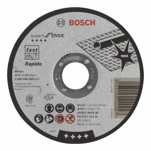 Abrazyvinis pjovimo diskas Bosch AS 60 T INOX BF; 115x1 mm 