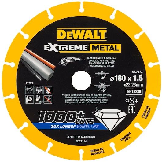 Deimantinis pjovimo diskas DeWalt DT40254-QZ; 180x22,23 mm