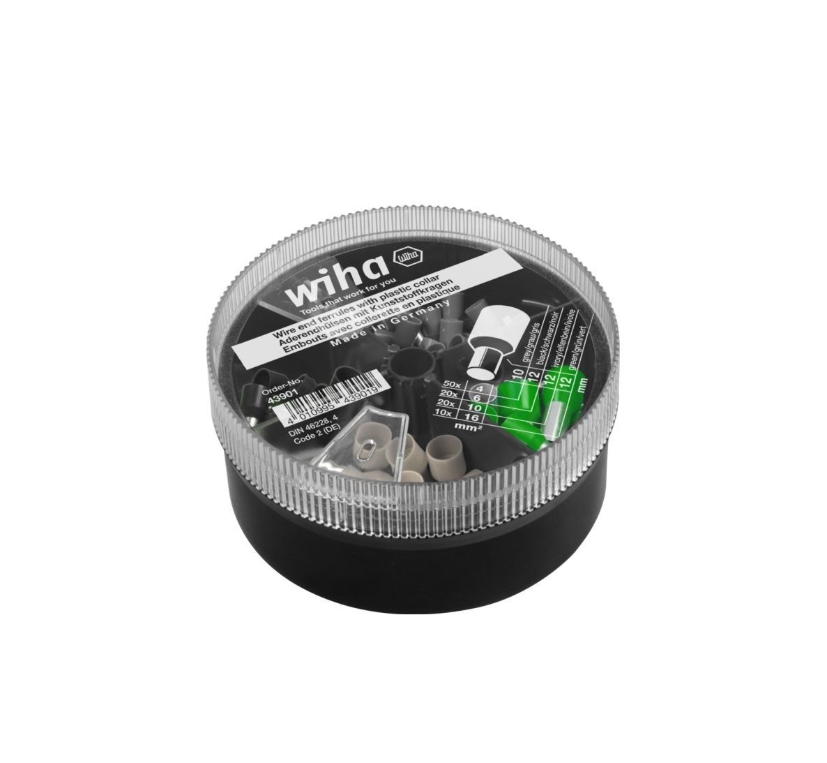 Antgalių rinkinys Wiha W43901; 4-16 mm; 100 vnt.