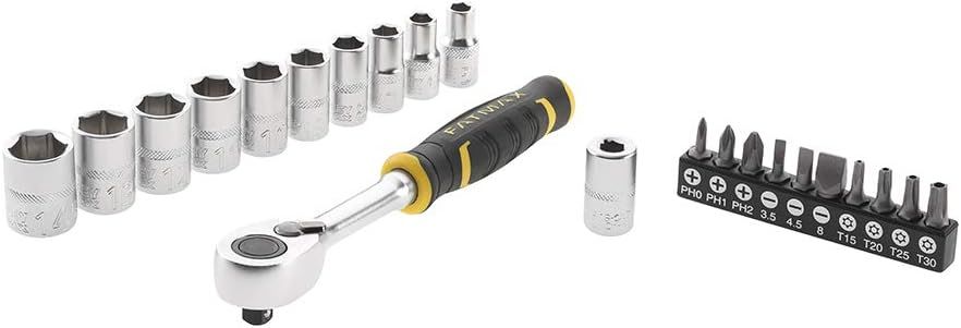 Galvučių su antgaliais rinkinys Stanley FMMT82679-0; 1/4''; 22 vnt.