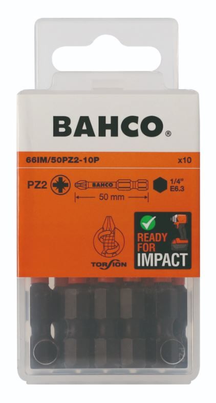 Smūginis sukimo antgalis Bahco 66IM/50PZ2-10P; PZ2; 50 mm; 10 vnt.