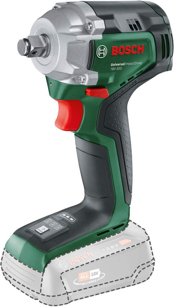 Smūginis veržliasūkis Bosch Universal ImpactDrive 18V-350; 18 V (be akumuliatoriaus ir pakrovėjo)