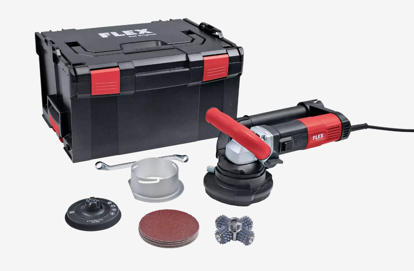 Šlifuoklis betonui Flex RE 16-5 115; 1600 W; 115 mm; su lagaminu