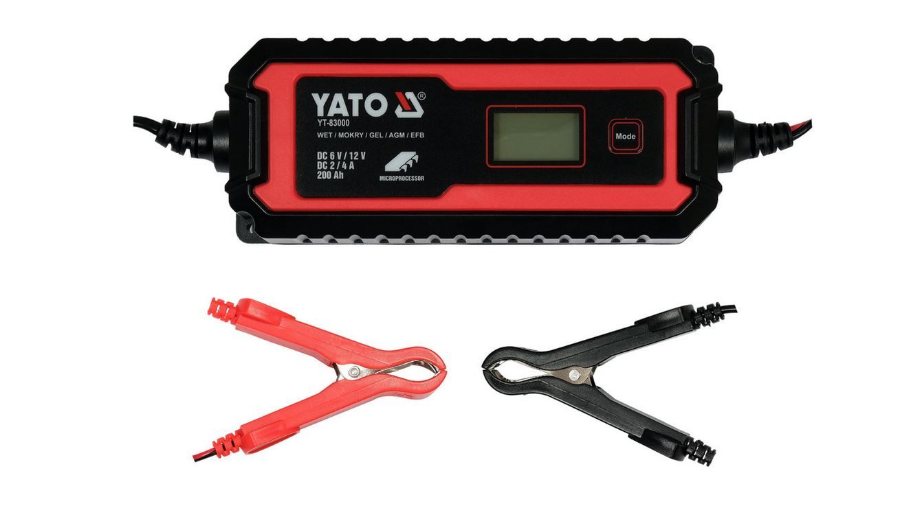Automobilių akumuliatorių pakrovėjas Yato YT-83000; 6 V/12 V; 5-200 Ah
