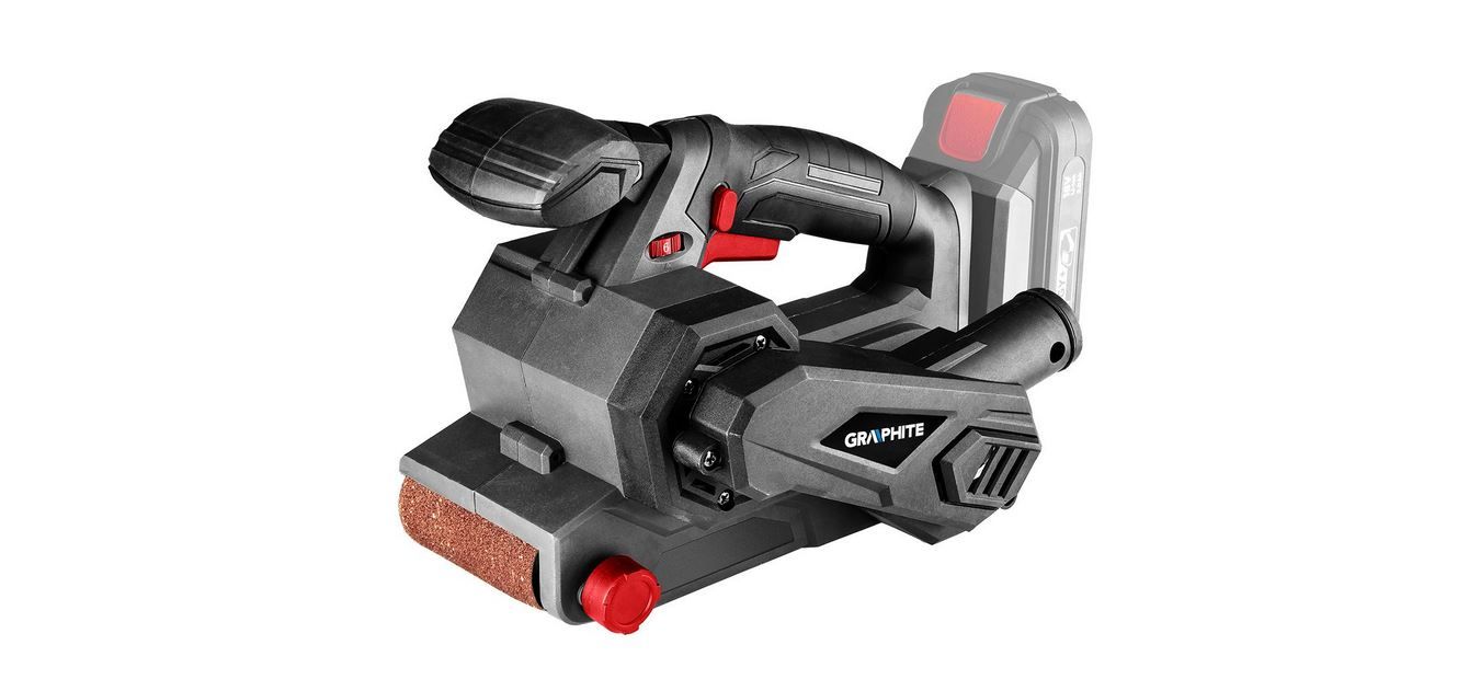 Juostinis šlifuoklis Graphite 58GE136; 18 V (be akumuliatoriaus ir pakrovėjo)