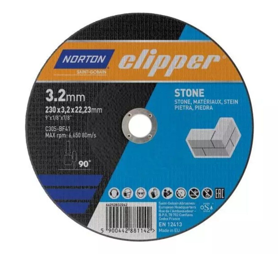 Pjovimo diskas akmeniui Norton 66252839629; 180x22,23 mm