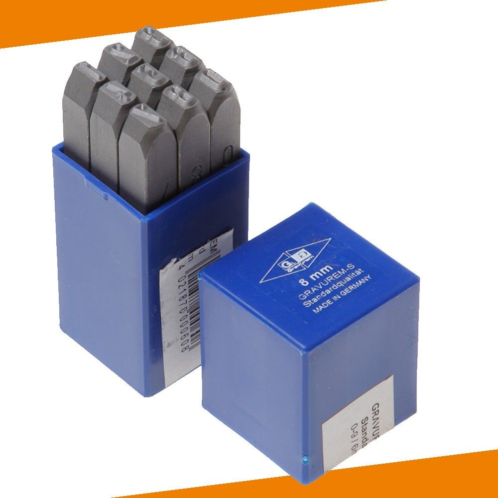 Skaičių išmušėjų komplektas Beta 100080K0; 8 mm; 9 vnt.