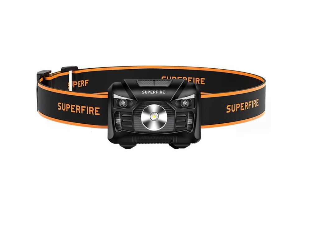 Prožektorius nešiojamas ant galvos SUPERFIRE-HL06; LED; 500 lm; 1x1,2 Ah akum.
