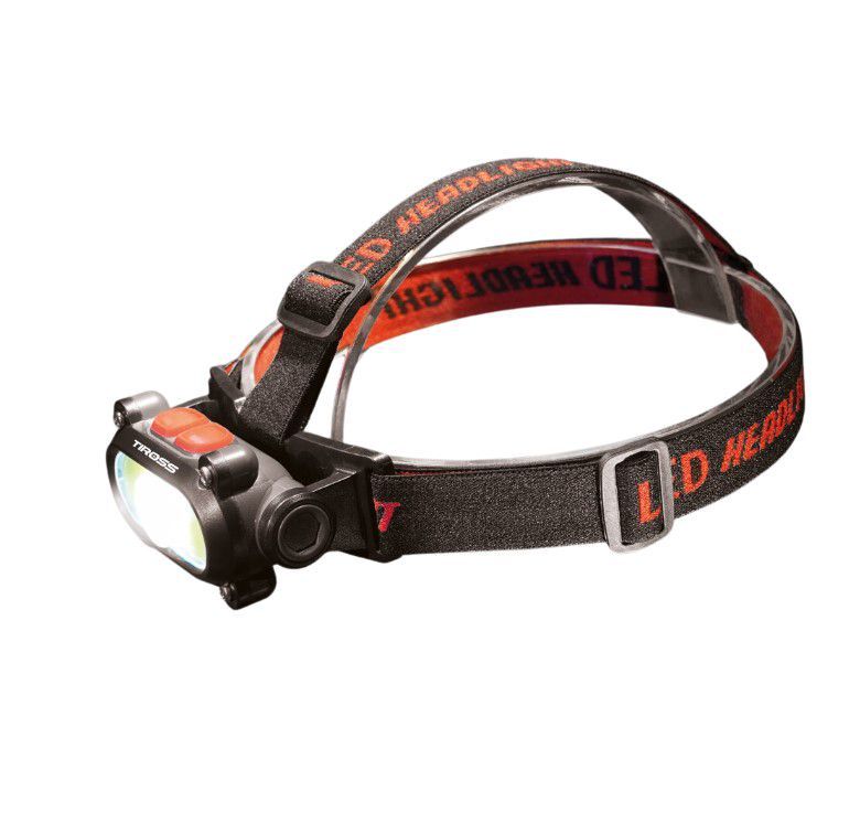 Prožektorius nešiojamas ant galvos Tiross TS-1963; LED; 120/200 lm; 1x1,2 Ah akum.