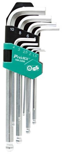 Šešiakampių raktų rinkinys Proskit HW-229B; 1,5-10 mm; 9 vnt.