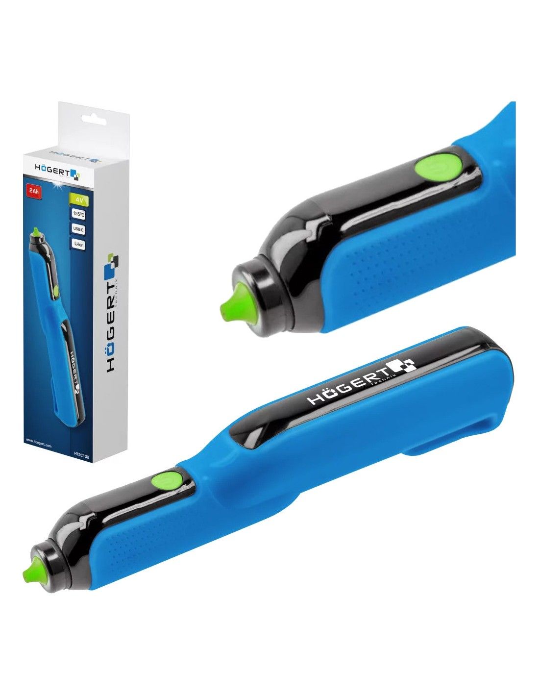 Akumuliatorinis klijų pistoletas Hogert HT2C102; 4 V; 1x2,0 Ah akum.