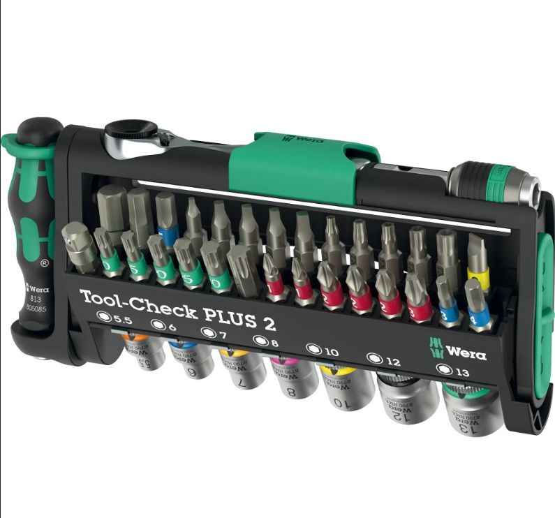 Galvučių su antgaliais rinkinys Wera WE05049056001; 39 vnt.