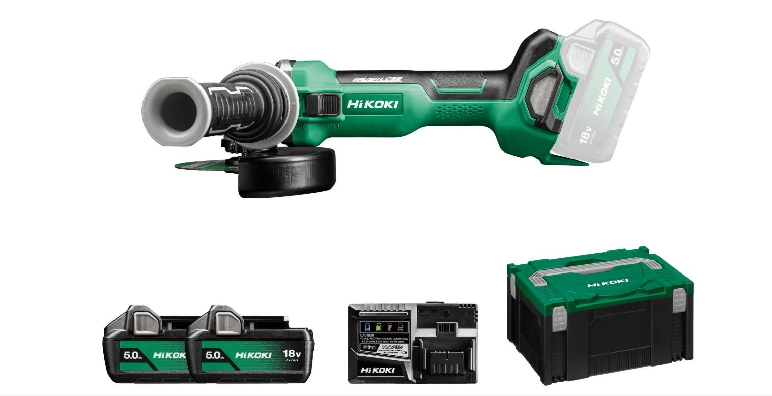 Kampinis šlifuoklis Hikoki G1813DAWQZ; 18 V; 2x5,0 Ah akum.