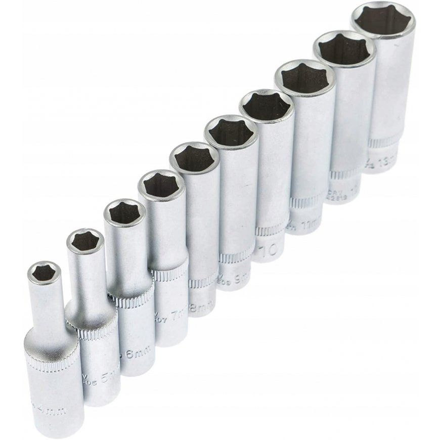 Sukimo galvučių komplektas ASTA 542SET10-6; 1/4''; 4-13 mm; 10 vnt.