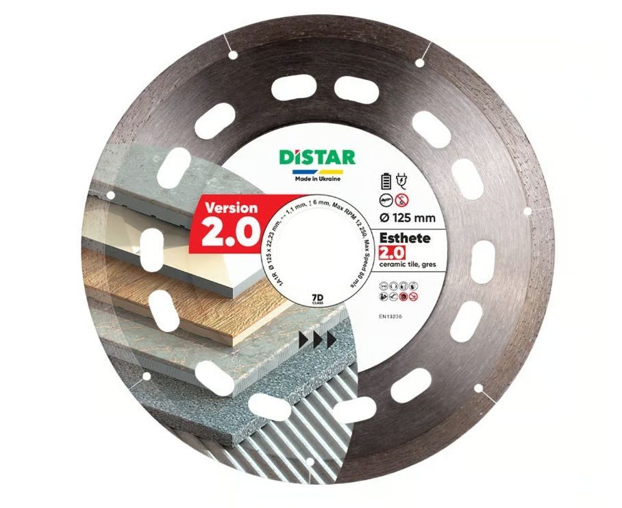 Deimantinis pjovimo diskas DISTAR 10126024010; 125x22,23x1,1 mm