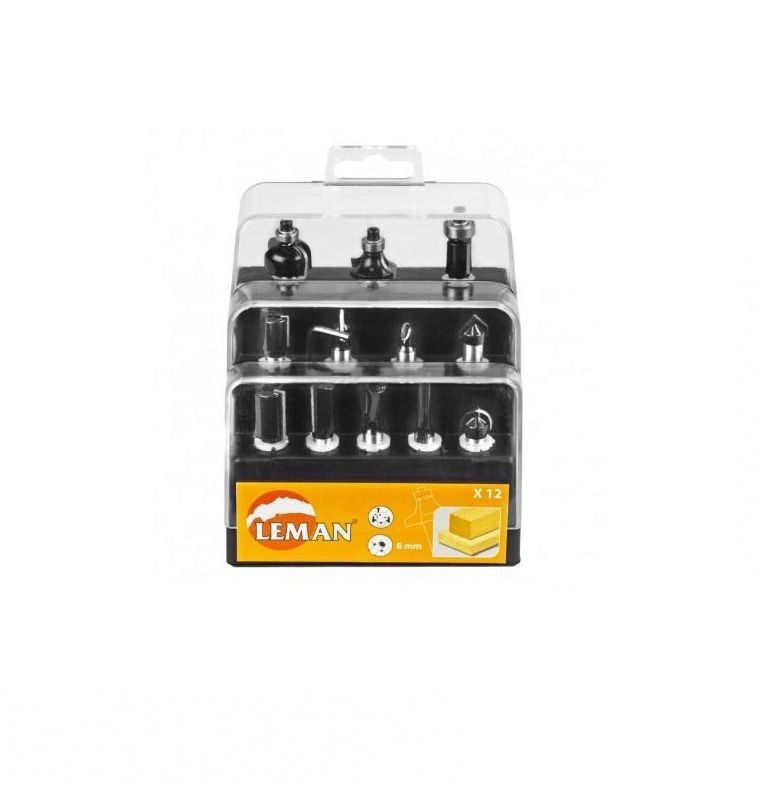 Frezų rinkinys LEMAN F7100.712; 8 mm; 12 vnt.