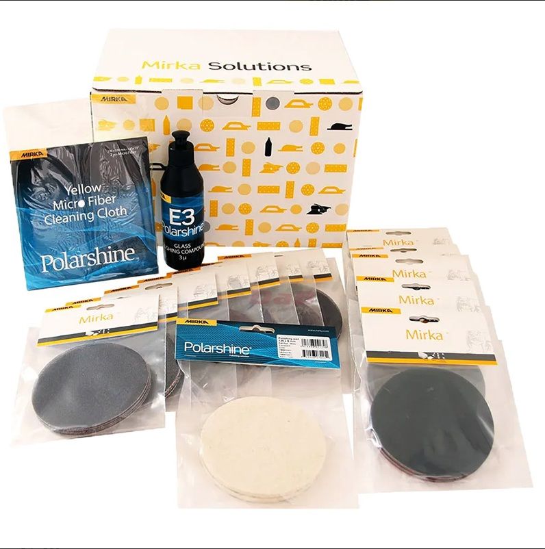 Poliravimo komplektas Mirka KITGLASS125; 125 mm; 15 vnt.