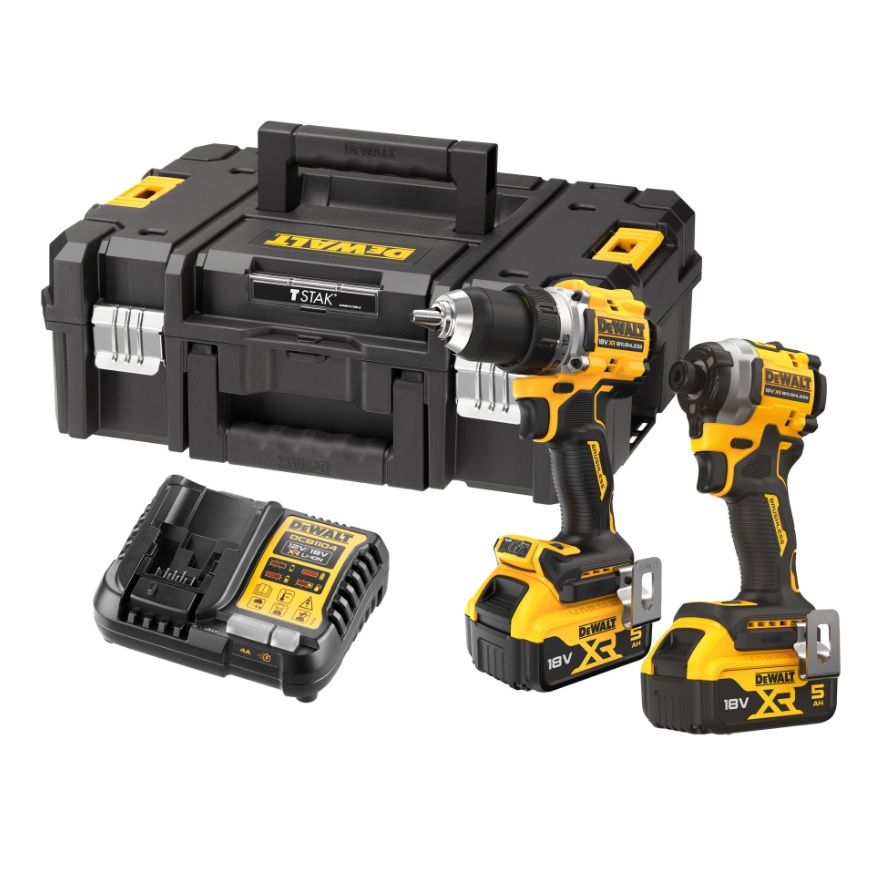 Įrankių rinkinys DeWalt DCK2051P2T-QW (DCD800 + DCF850); 18 V; 2x5,0 Ah akum.