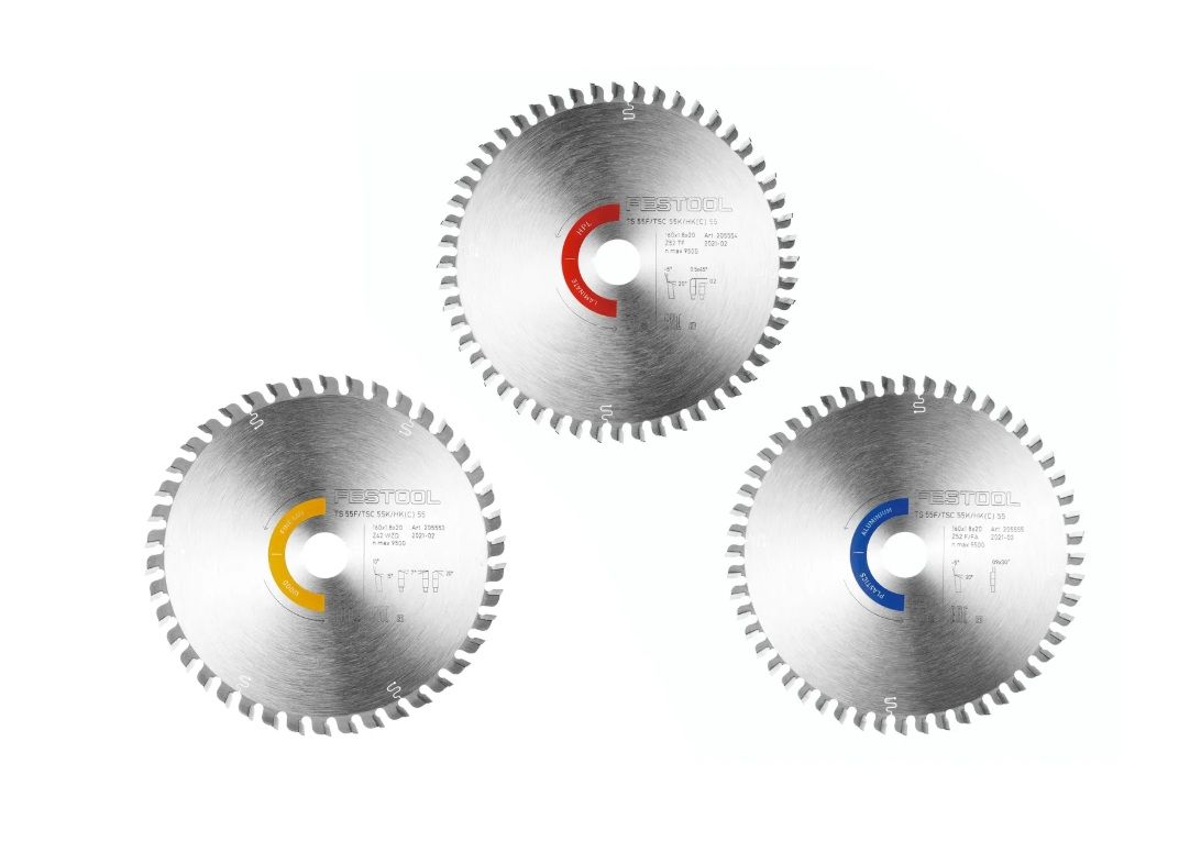 Pjovimo diskai Festool 578564; 160x20x1,8 mm; Z42/Z52; 10°/-5°; 3 vnt.