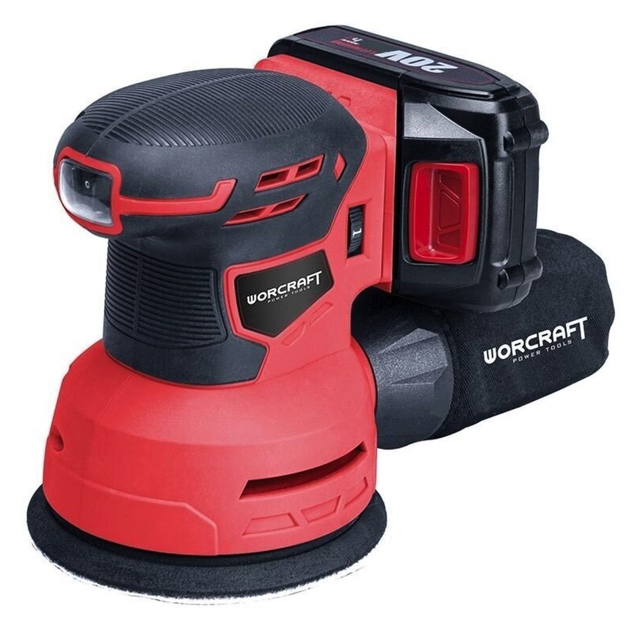 Ekscentrinis šlifuoklis Worcraft CRS-S20Li; 20 V; 1x4,0 Ah akum.