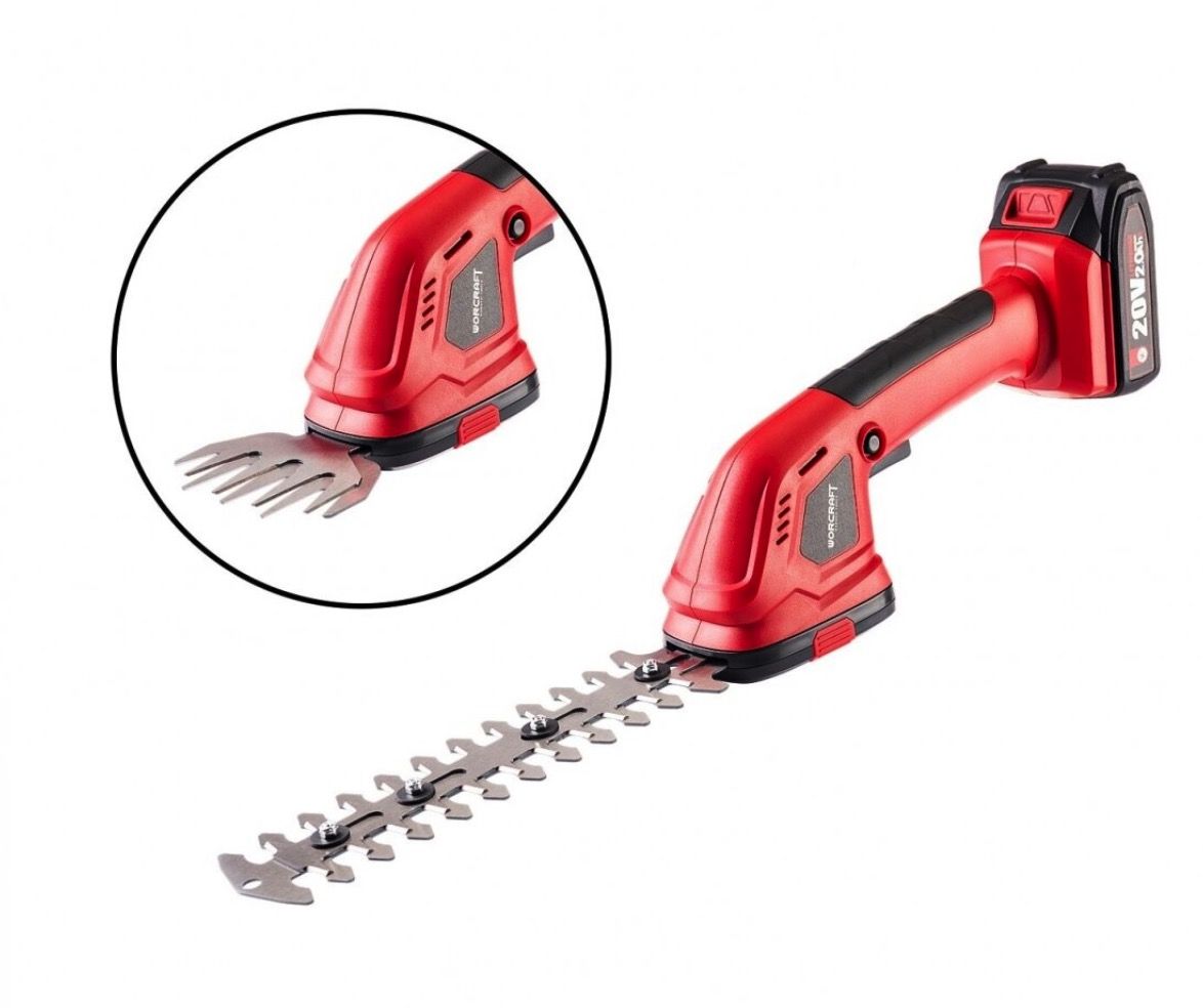 Gyvatvorių ir žolės žirklės Worcraft CGS-S20LiC; 20 V; 1x4,0 Ah akum.