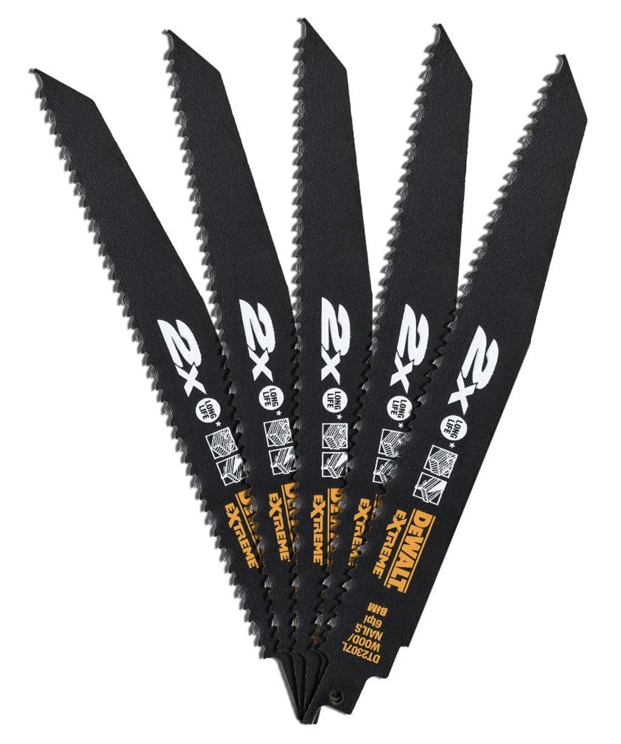 Pjūkleliai tiesiniam pjūklui DeWalt DT2301L-QZ; 152 mm; 5 vnt.